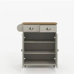 GALANO Perth Kitchen Cart - Beaufork Oak + Light Grey 7 GALANO Perth Kitchen Cart - Beaufork Oak + Light Grey -Vonshef shop 81960275 3