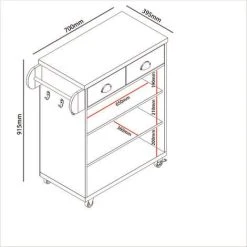 GALANO Perth Kitchen Cart - Beaufork Oak + Light Grey 9 GALANO Perth Kitchen Cart - Beaufork Oak + Light Grey -Vonshef shop 81960275 5