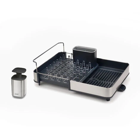 Joseph Joseph Extend Expandable Drainer With Draining Spout + Stainless Steel Liquid Soap Dispenser (85189) 1 Joseph Joseph Extend Expandable Drainer With Draining Spout + Stainless Steel Liquid Soap Dispenser (85189)