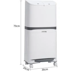 Livingandhome White 48L Step On Rubbish Bin Double Layer With Inner Buckets -Vonshef shop 82174448 5