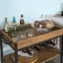 SoBuy Industrial Vintage Wood Metal 3 Tiers Kitchen Serving Trolley FKW56-N+ Free Wall Coat Rack FRG54-W 8 SoBuy Industrial Vintage Wood Metal 3 Tiers Kitchen Serving Trolley FKW56-N+ Free Wall Coat Rack FRG54-W -Vonshef shop 8230475 4