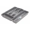 Wham Plastic Kitchen Cutlery Tray Organiser Rack Holder Drawer Insert Tidy Storage - Silver
