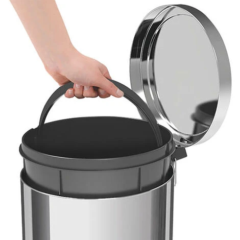Tramontina Polished Stainless Steel Pedal Bin 3L 4 Tramontina Polished Stainless Steel Pedal Bin 3L - Image 4