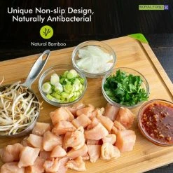 Chopping Board Natural Bamboo Wooden Kitchen Food Cutting Board Royalford -Vonshef shop 83743706 4