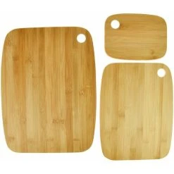 ASAB 3pc Bamboo Wooden Chopping Board Set Serving Platter Cutting Cheese Food Kitchen -Vonshef shop 83809392 3