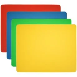 ASAB Set Of 4 Plastic Chopping Boards BPA-Free Colour Coded Folding Cutting Sheets