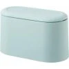 GTA Mini Countertop Trash Can Press Canister Cover Trash Can Makeup Holder Vanity Bathroom Kitchen Car Office Desk (Light Blue)
