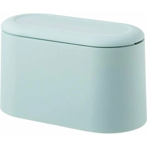 GTA Mini Countertop Trash Can Press Canister Cover Trash Can Makeup Holder Vanity Bathroom Kitchen Car Office Desk (Light Blue) 1 GTA Mini Countertop Trash Can Press Canister Cover Trash Can Makeup Holder Vanity Bathroom Kitchen Car Office Desk (Light Blue)