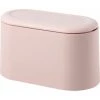 GTA Mini Counter Top Trash Can Press Cartridge Lid Trash Can Makeup Holder Vanity Bathroom Kitchen Car Office Desk (Light Pink)