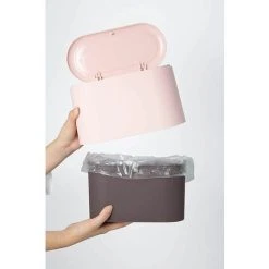 GTA Mini Counter Top Trash Can Press Cartridge Lid Trash Can Makeup Holder Vanity Bathroom Kitchen Car Office Desk (Light Pink) 7 GTA Mini Counter Top Trash Can Press Cartridge Lid Trash Can Makeup Holder Vanity Bathroom Kitchen Car Office Desk (Light Pink) -Vonshef shop 85881520 3
