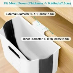 GTA Hanging Kitchen Trash Can Collapsible Plastic Trash Can Wall Mounted (Gray) -Vonshef shop 85883738 5