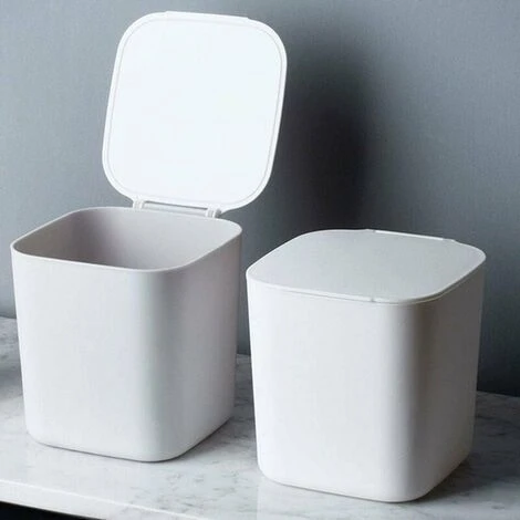 GTA Trash Can / Dustbins Rectangle Desktop Trash Can, Plastic Small Small Office Countertop Garbage Can Lid Protector Press For Open Lid Trash Trash 3 GTA Trash Can / Dustbins Rectangle Desktop Trash Can, Plastic Small Small Office Countertop Garbage Can Lid Protector Press For Open Lid Trash Trash - Image 3