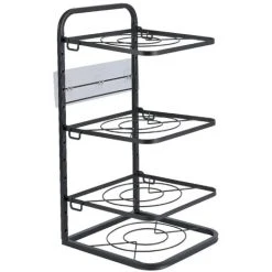 Livingandhome Kitchen 4 Tier Pan Organizer Rack Cookware Holder Stand