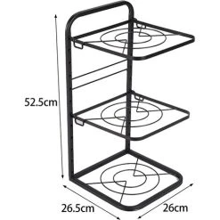 Livingandhome Kitchen 3 Tier Pan Organizer Rack Cookware Holder Stand -Vonshef shop 86252719 5