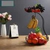 Livingandhome 2 Tier Fruit Basket Fruit Bowl With Banana Hanger