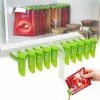 RHAFAYRE Wall Mounted Spice Bag Rack - No Punch Hook Hanging Design For Kitchen Seasoning Bag, Spice Storage Rack With Clip Closure And Dispenser