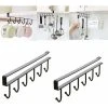 TUMALAGIA Cup Holder Insert 2 Pcs Closet Storage Hooks 6 Cup Holders Under Shelf No Drilling Hooks For Kitchen Wardrobe Storage Rack