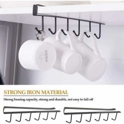 TUMALAGIA Cup Holder Insert 2 Pcs Closet Storage Hooks 6 Cup Holders Under Shelf No Drilling Hooks For Kitchen Wardrobe Storage Rack 7 TUMALAGIA Cup Holder Insert 2 Pcs Closet Storage Hooks 6 Cup Holders Under Shelf No Drilling Hooks For Kitchen Wardrobe Storage Rack -Vonshef shop 86605278 3