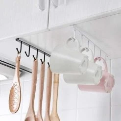 TUMALAGIA Cup Holder Insert 2 Pcs Closet Storage Hooks 6 Cup Holders Under Shelf No Drilling Hooks For Kitchen Wardrobe Storage Rack 8 TUMALAGIA Cup Holder Insert 2 Pcs Closet Storage Hooks 6 Cup Holders Under Shelf No Drilling Hooks For Kitchen Wardrobe Storage Rack -Vonshef shop 86605278 4