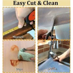 Alternative view of TUMALAGIA Drawer Mat, 30cm3m Plastic Kitchen Drawer Protectors, EVA Fridge Mat (Transparent, 30cm3m)