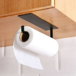 TUMALAGIA Kitchen Paper Roll Holder No Drilling On Wall Self Adhesive 3M Sticky Paper Holder For Kitchen Toilet Bathroom
