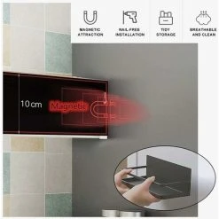 TUMALAGIA Magnetic Fridge Shelf, Magnetic Fridge Spice Rack, Magnetic Fridge Spice Basket For Kitchen Organizer (Black) -Vonshef shop 86605688 5