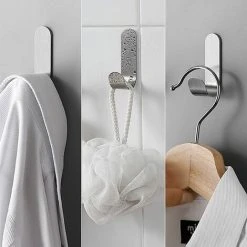 TUMALAGIA Pieces Stainless Steel Adhesive Hooks Self Adhesive Hooks Hooks Towel Keys Home Kitchen Bathroom Rustproof And Waterproof -Vonshef shop 86605766 2