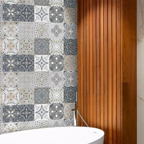 TUMALAGIA 24 Pieces Self-Adhesive Wall Tile Stickers Moroccan Waterproof Stickers DIY Kitchen Bathroom Decoration (24 Pieces, 10×10cm) 4 TUMALAGIA 24 Pieces Self-Adhesive Wall Tile Stickers Moroccan Waterproof Stickers DIY Kitchen Bathroom Decoration (24 Pieces, 10×10cm) - Image 4