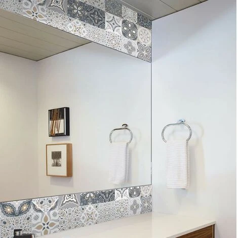 TUMALAGIA 24 Pieces Self-Adhesive Wall Tile Stickers Moroccan Waterproof Stickers DIY Kitchen Bathroom Decoration (24 Pieces, 10×10cm) 5 TUMALAGIA 24 Pieces Self-Adhesive Wall Tile Stickers Moroccan Waterproof Stickers DIY Kitchen Bathroom Decoration (24 Pieces, 10×10cm) - Image 5
