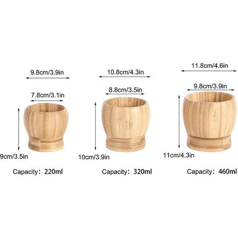 TUMALAGIA Natural Bamboo Mortar And Pestle, Manual Garlic Press, Ginger Crusher, Spice Grinder Set, Garlic Crusher, Spice Crusher, Chopper 5 TUMALAGIA Natural Bamboo Mortar And Pestle, Manual Garlic Press, Ginger Crusher, Spice Grinder Set, Garlic Crusher, Spice Crusher, Chopper - Image 5