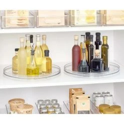 TUMALAGIA Kitchen Organizer Extra Large Plastic Turntable Without For Pantry Rotating Spice Rack For Jars And Condiments Clear -Vonshef shop 86607287 4