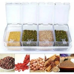 TUMALAGIA Spice Box Set, Clear Bottles, Salt, Spice Jars, Spice Jars, Spice Containers, Storage Jars With 4 Spoons, Jar Lids And Spoons 8 TUMALAGIA Spice Box Set, Clear Bottles, Salt, Spice Jars, Spice Jars, Spice Containers, Storage Jars With 4 Spoons, Jar Lids And Spoons -Vonshef shop 86608381 4