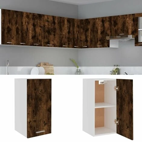 Hanging Cabinet Smoked Oak 29.5x31x60 Cm Engineered Wood VidaXL 2 Hanging Cabinet Smoked Oak 29.5x31x60 Cm Engineered Wood VidaXL - Image 2