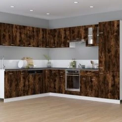 Hanging Cabinet Smoked Oak 29.5x31x60 Cm Engineered Wood VidaXL 8 Hanging Cabinet Smoked Oak 29.5x31x60 Cm Engineered Wood VidaXL -Vonshef shop 86860738 4