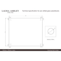 Alternative view of Laura Ashley Clear Glass Kitchen Splashback (Brushed Brass Cap) 900 X 750mm