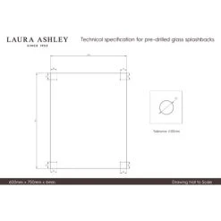 Alternative view of Laura Ashley Clear Glass Kitchen Splashback (Copper Cap) 600 X 750mm