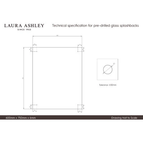 Laura Ashley Clear Glass Kitchen Splashback (Copper Cap) 600 X 750mm 2 Laura Ashley Clear Glass Kitchen Splashback (Copper Cap) 600 X 750mm - Image 2