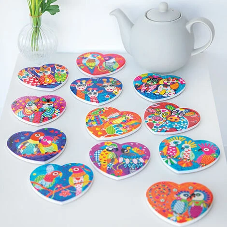 Maxwell & Williams Love Hearts Araras 10cm Ceramic Coaster 3 Maxwell & Williams Love Hearts Araras 10cm Ceramic Coaster - Image 3
