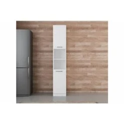 Vivense 40 Cm Kitchen Pantry Tall Cabinet White D40 B2
