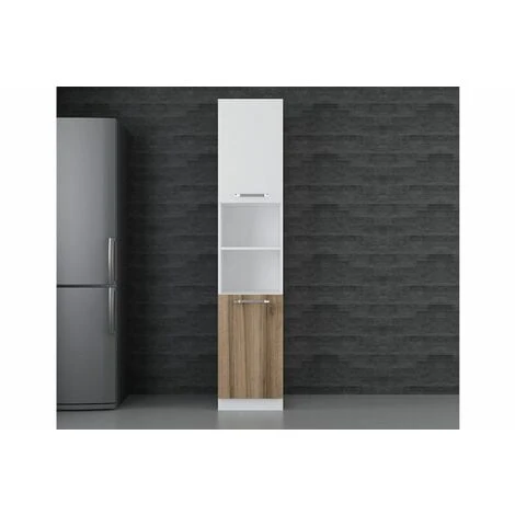 Vivense 45 Cm Kitchen Pantry Tall Cabinet White Walnut D45 D2 1 Vivense 45 Cm Kitchen Pantry Tall Cabinet White Walnut D45 D2