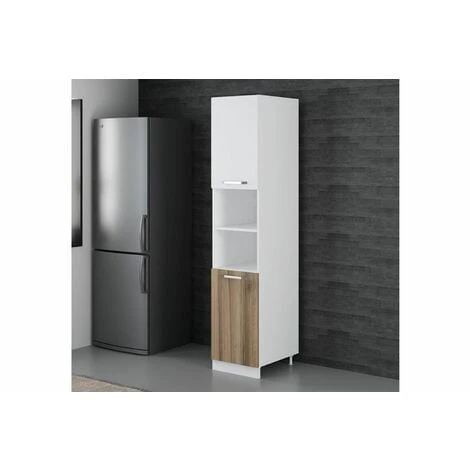 Vivense 45 Cm Kitchen Pantry Tall Cabinet White Walnut D45 D2 2 Vivense 45 Cm Kitchen Pantry Tall Cabinet White Walnut D45 D2 - Image 2