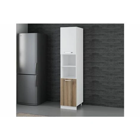 Vivense 45 Cm Kitchen Pantry Tall Cabinet White Walnut D45 D2 3 Vivense 45 Cm Kitchen Pantry Tall Cabinet White Walnut D45 D2 - Image 3