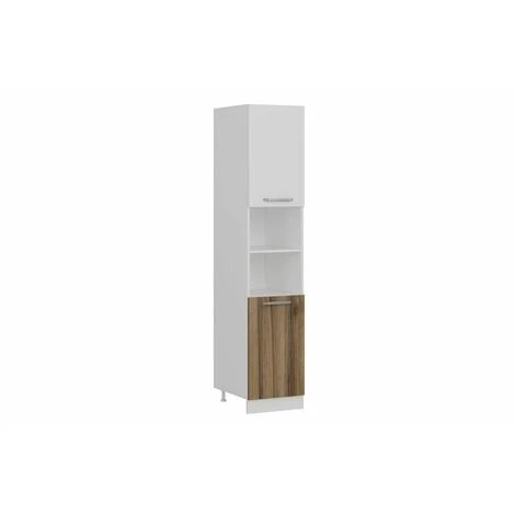 Vivense 45 Cm Kitchen Pantry Tall Cabinet White Walnut D45 D2 4 Vivense 45 Cm Kitchen Pantry Tall Cabinet White Walnut D45 D2 - Image 4