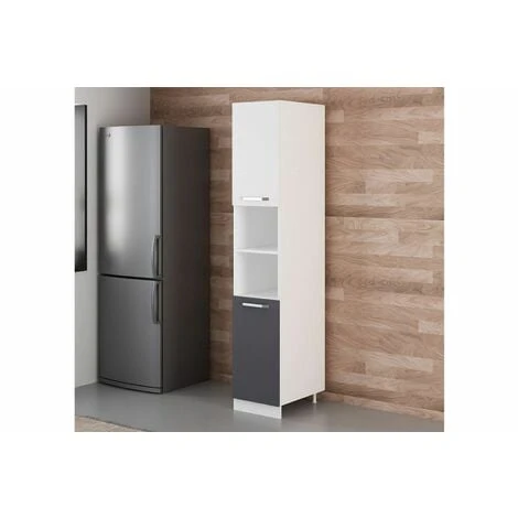 Vivense 40 Cm Kitchen Pantry Tall Cabinet White Anthracite D40 A2 2 Vivense 40 Cm Kitchen Pantry Tall Cabinet White Anthracite D40 A2 - Image 2