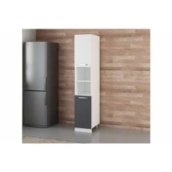 Vivense 40 Cm Kitchen Pantry Tall Cabinet White Anthracite D40 A2 7 Vivense 40 Cm Kitchen Pantry Tall Cabinet White Anthracite D40 A2 -Vonshef shop 87192086 3