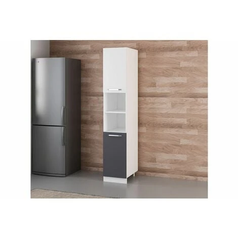 Vivense 40 Cm Kitchen Pantry Tall Cabinet White Anthracite D40 A2 3 Vivense 40 Cm Kitchen Pantry Tall Cabinet White Anthracite D40 A2 - Image 3