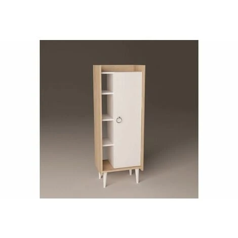 Vivense Ruby Storage Cabinet - Oak & White 1 Vivense Ruby Storage Cabinet - Oak & White