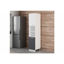 Alternative view of Vivense 45 Cm Kitchen Pantry Tall Cabinet White Anthracite D45 A2