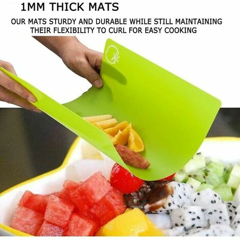 ERHOPE Soft Plastic Cutting Board Mats Colorful Mats With Food Symbols - Thsinde 2 ERHOPE Soft Plastic Cutting Board Mats Colorful Mats With Food Symbols - Thsinde - Image 2