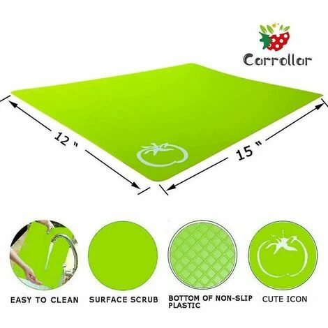 ERHOPE Soft Plastic Cutting Board Mats Colorful Mats With Food Symbols - Thsinde 4 ERHOPE Soft Plastic Cutting Board Mats Colorful Mats With Food Symbols - Thsinde - Image 4